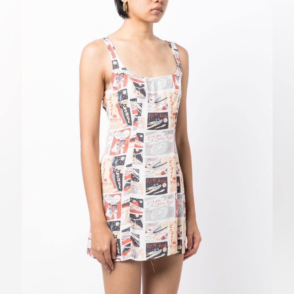 Reformation Noha Multi-Color Graphic Print Dress Size 8